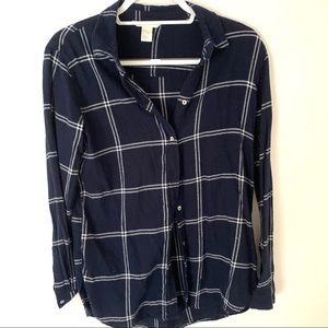 Women’s navy and white flannel